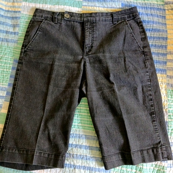 Dark Grey Denim Shorts - Picture 1 of 4